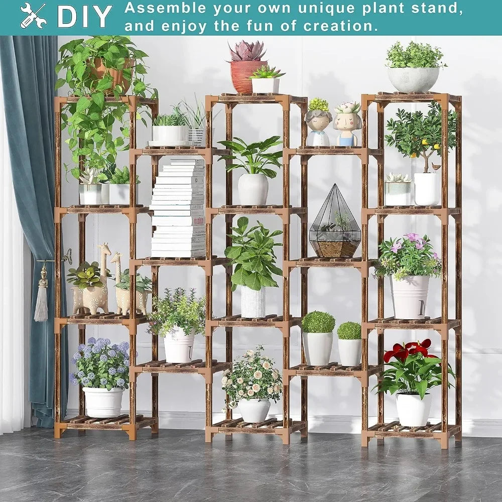 61.8 Inch High 19-layer Super Large Plant Stand Shelf Plant Stand Indoor and Outdoor Flowers Display Furniture