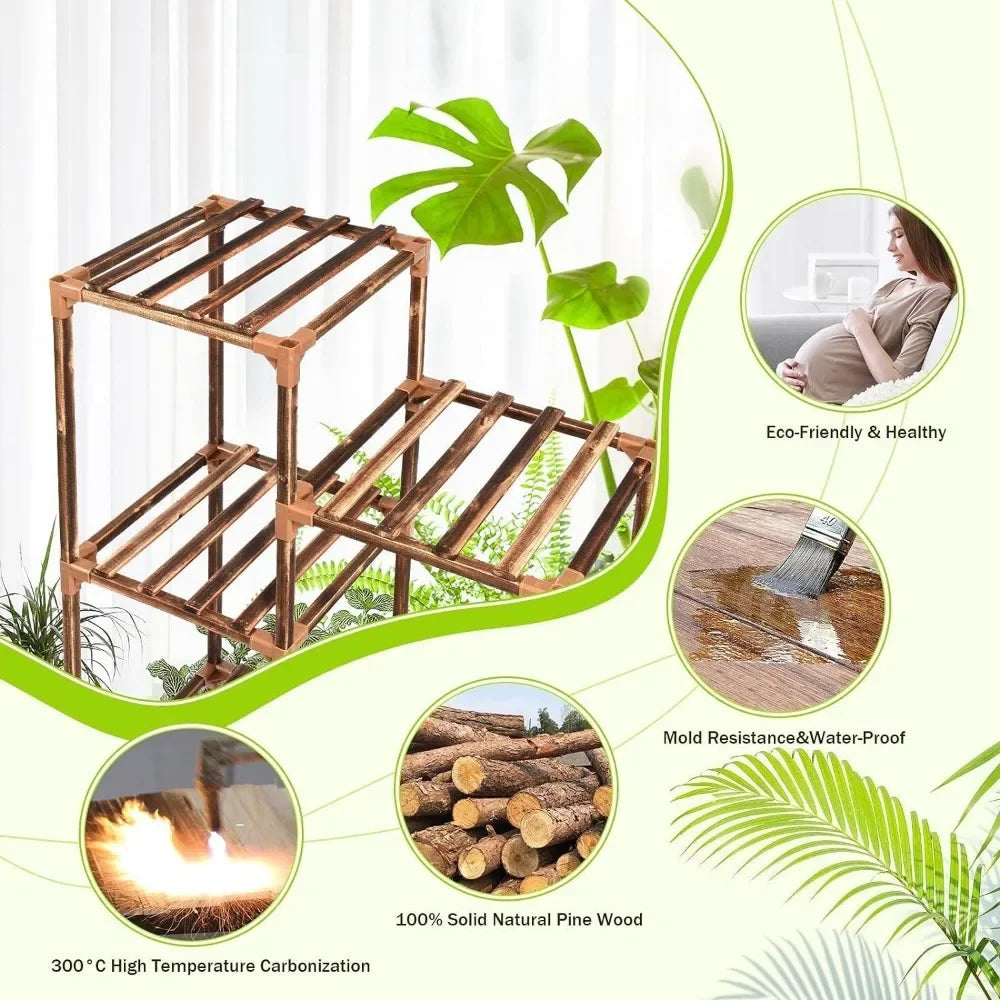 61.8 Inch High 19-layer Super Large Plant Stand Shelf Plant Stand Indoor and Outdoor Flowers Display Furniture