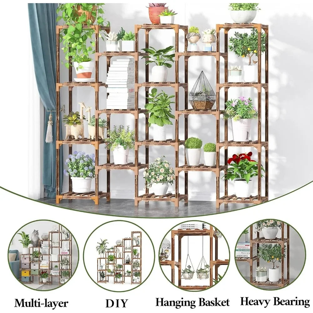 61.8 Inch High 19-layer Super Large Plant Stand Shelf Plant Stand Indoor and Outdoor Flowers Display Furniture