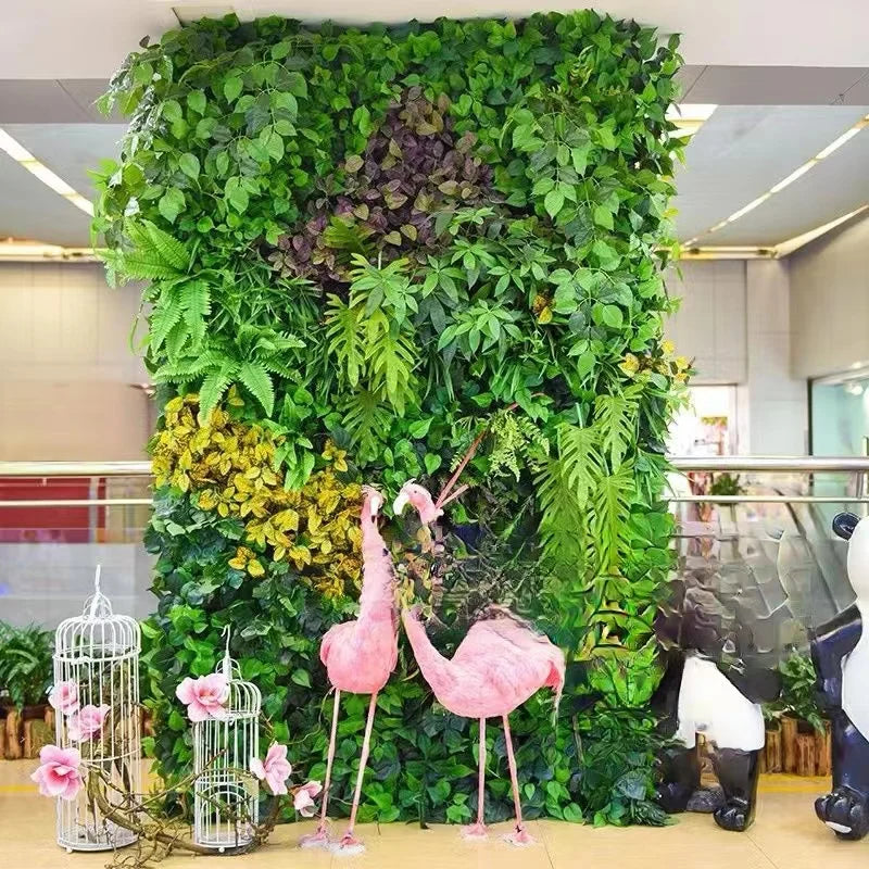 3D Artificial Plant Wall Fake Evergreen Leaves Simulated Background Wedding Party Decoration Green Board Lawn  Home Decoration