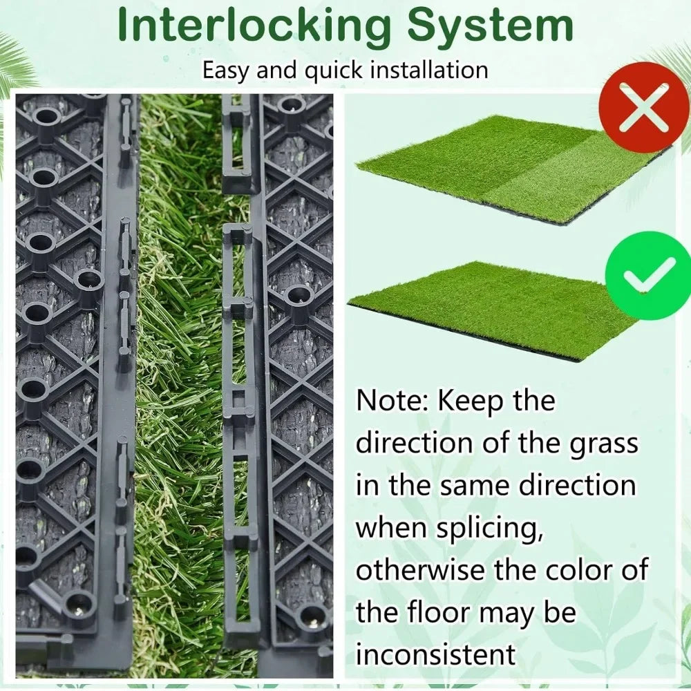 32 Artificial Grass Tiles