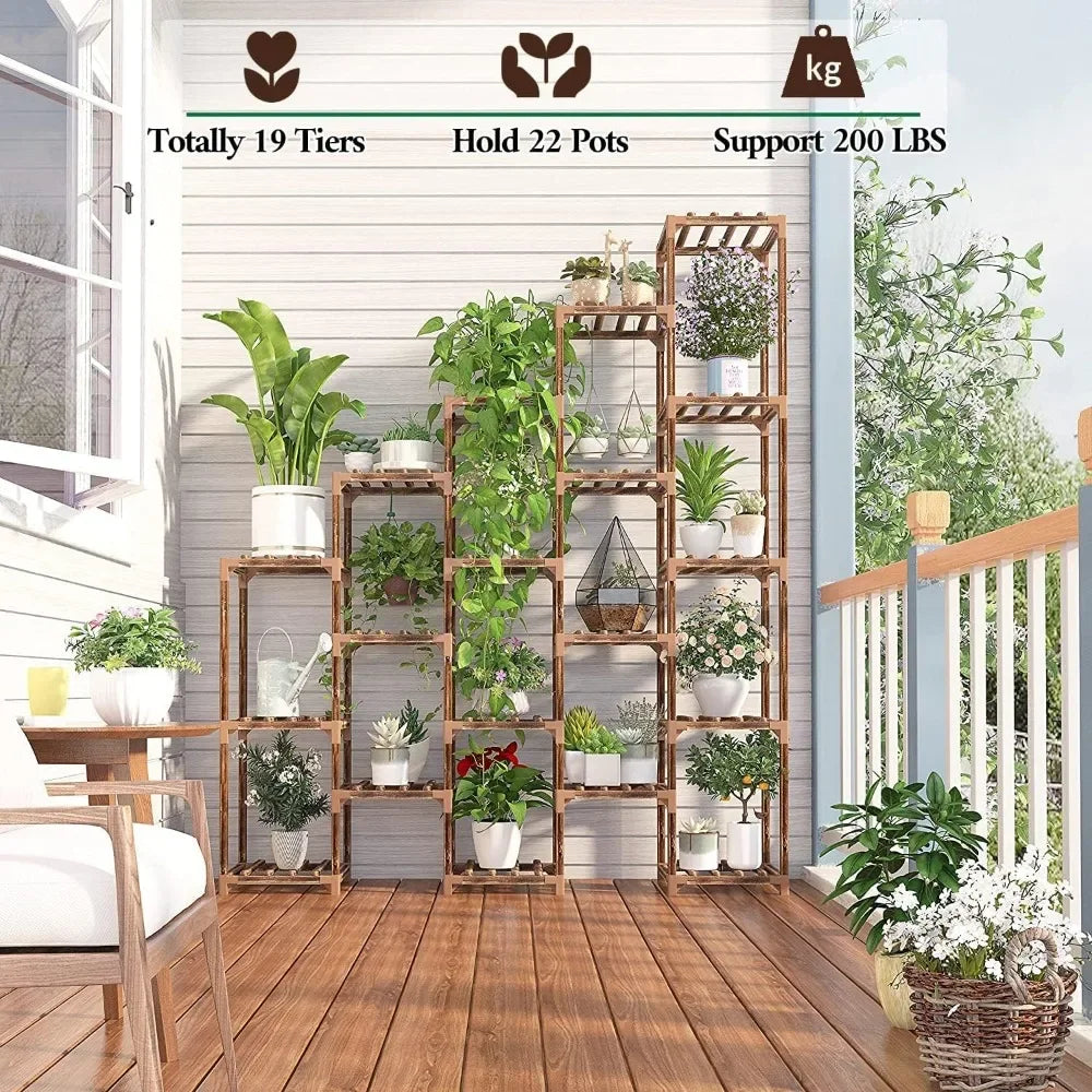 61.8 Inch High 19-layer Super Large Plant Stand Shelf Plant Stand Indoor and Outdoor Flowers Display Furniture