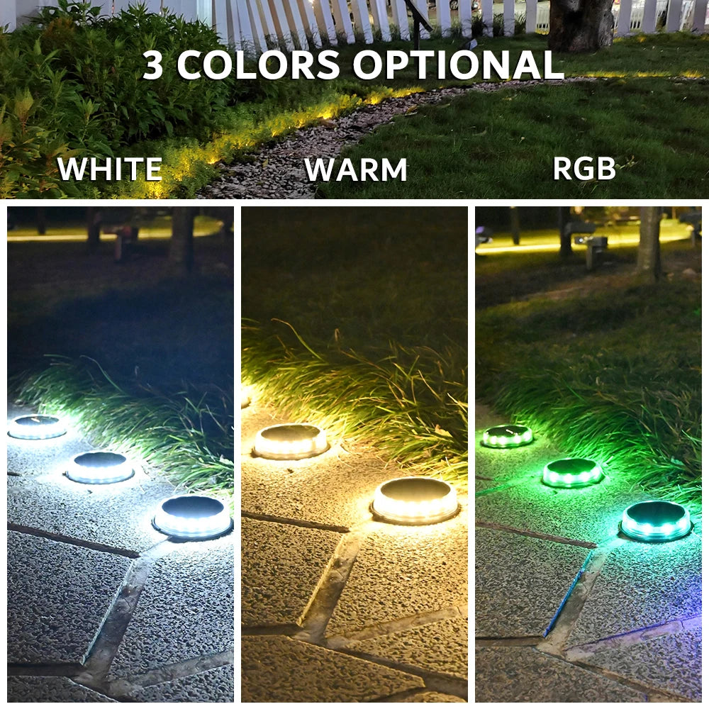 4PCS Super Bright LED Solar Pathway Light Outdoor IP65 Waterproof 3.7V 1200mAH Ground Lamp for Garden Decoration