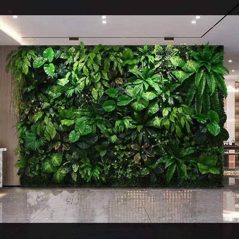 3D Artificial Plant Wall Fake Evergreen Leaves Simulated Background Wedding Party Decoration Green Board Lawn  Home Decoration