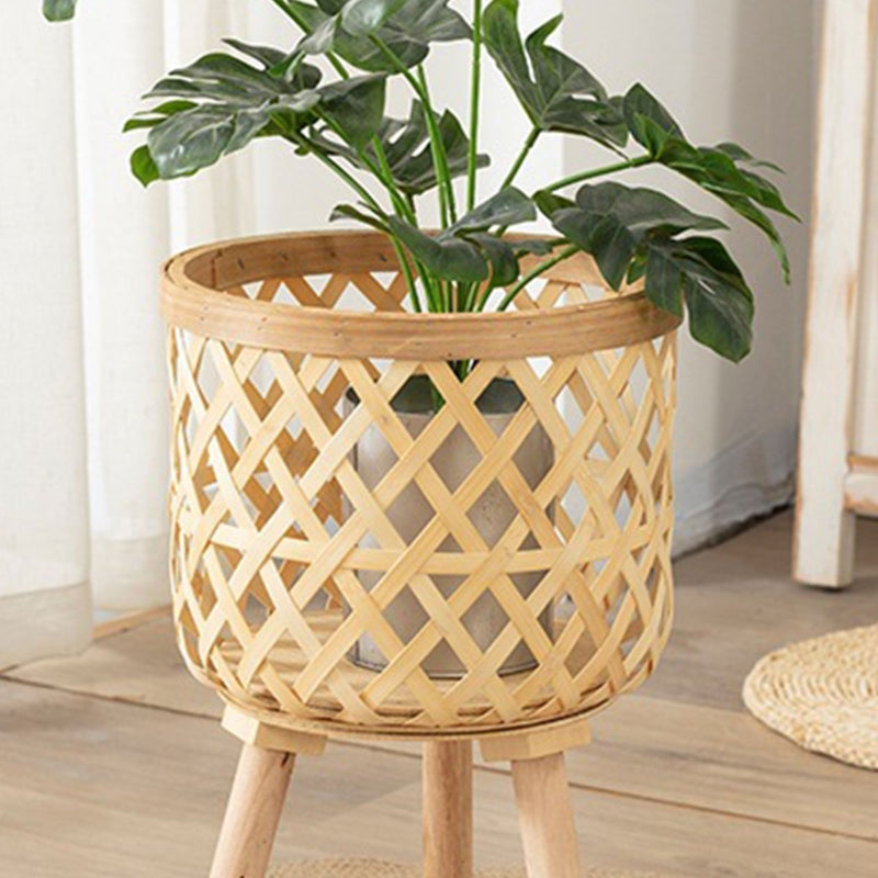 Lightweight Excellent Woven Planter Pot Holder Flower Display Shelf Eye-catching Plant Stand Wide Application for Patio