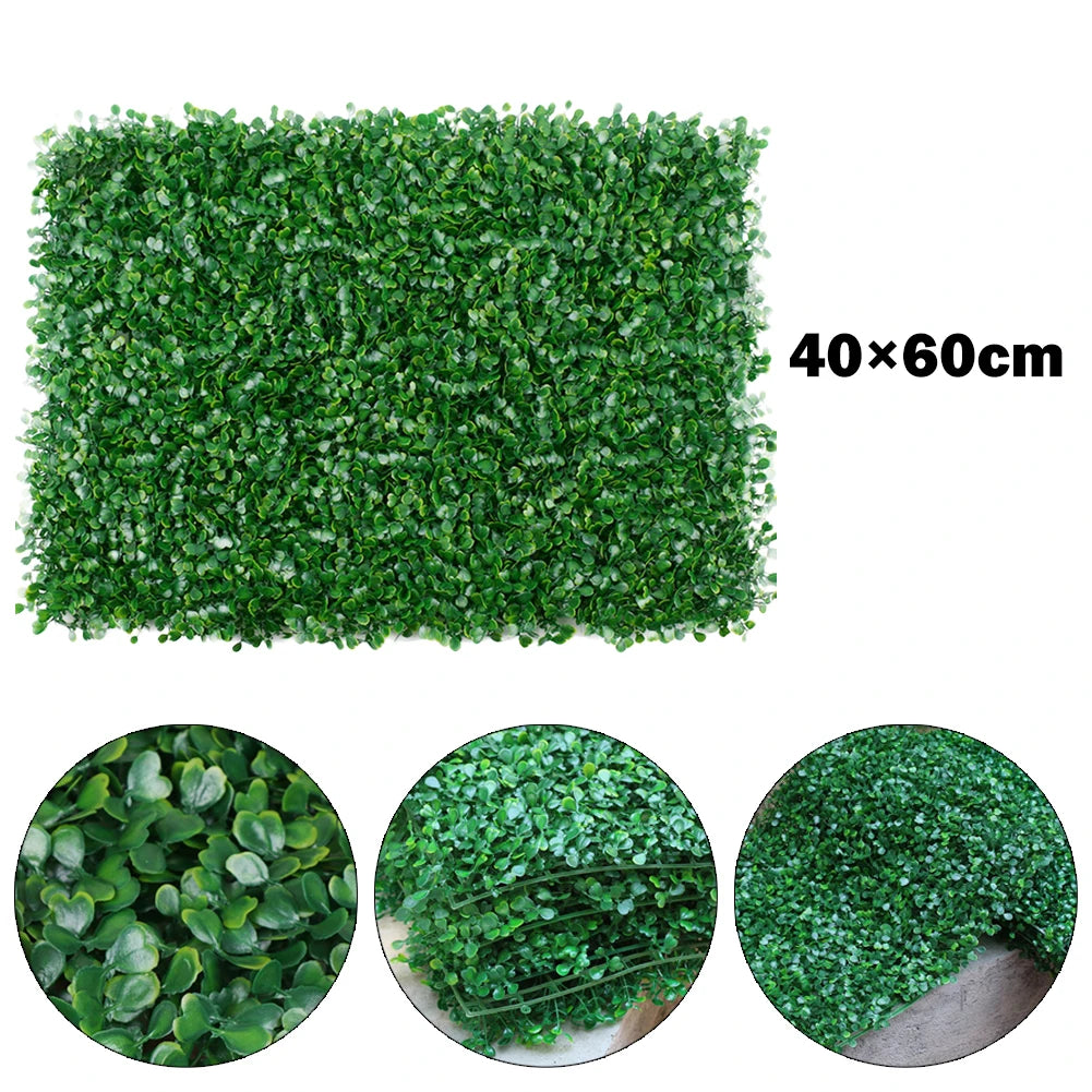 40x60cm Artificial Plant Walls Foliage Hedge Grass Mat Greenery Panels Fence Home Decoration Fake Plants Garden Simulated Lawns