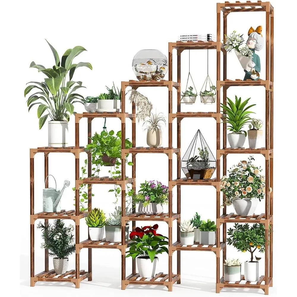 61.8 Inch High 19-layer Super Large Plant Stand Shelf Plant Stand Indoor and Outdoor Flowers Display Furniture